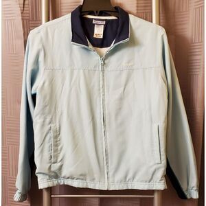 Ladies REEBOK Blue Active Sports Running Jacket Zip Pockets (Size‎ L)